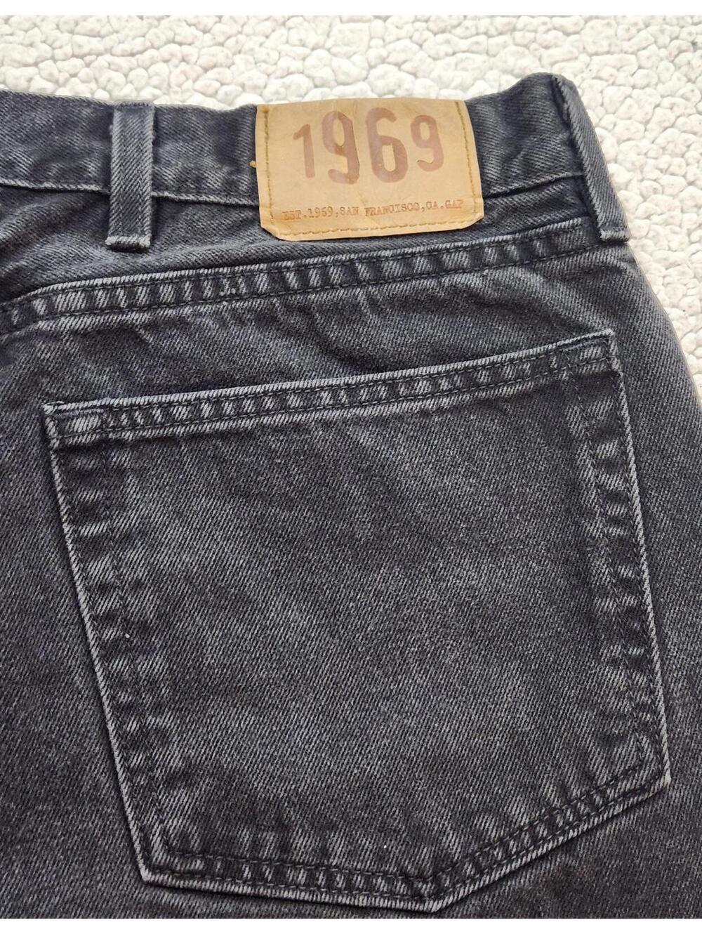 Gap 1969 Jeans Mens Black Standard Fit Straight Leg Dark Wash Denim Sz 36X30
